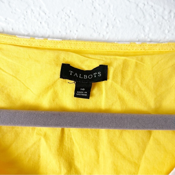 Talbots Top Women's XL Embellished Border Peplum Embroidered Coastal Preppy - Picture 7 of 8